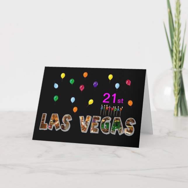 Tarjeta de cumpleaños Las Vegas 21 (Anverso)