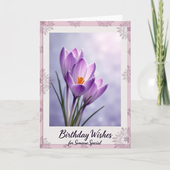 Tarjeta de cumpleaños Lavanda en Flor (Anverso)