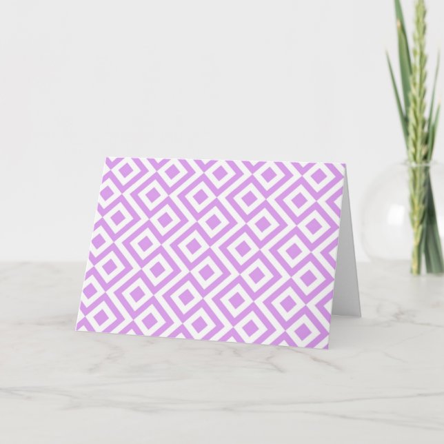 Tarjeta de cumpleaños Lavender y White Meander (Anverso)