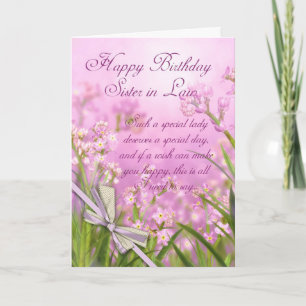 Tarjeta de cumpleaños legal para hermana - Floral 