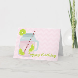 Tarjeta de cumpleaños Lemonade y Lime Rosa