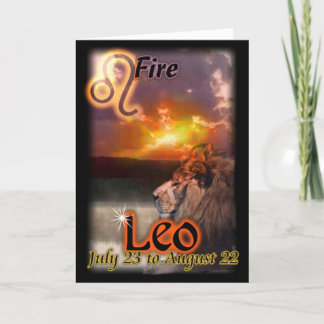 Tarjeta de cumpleaños Leo Zodiac