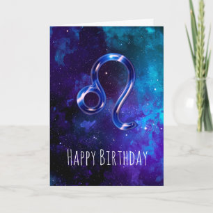 Tarjeta de cumpleaños León del Espacio Azul