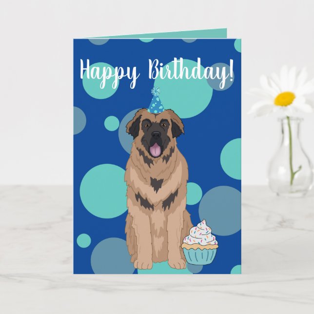 Tarjeta de cumpleaños Leonberger (Planta pequeña)
