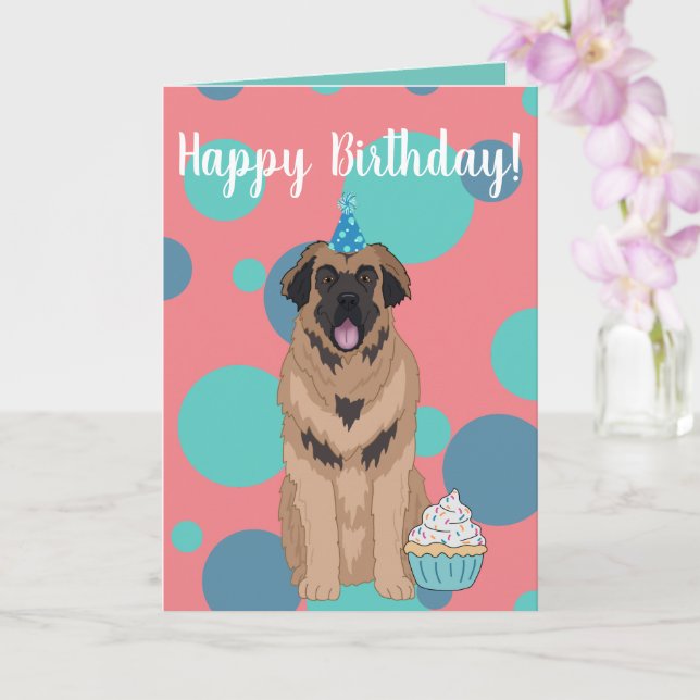 Tarjeta de cumpleaños Leonberger (Orquídea)