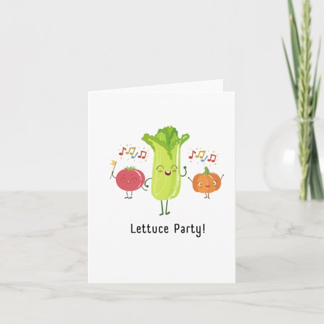 Tarjeta de cumpleaños Lettuce Fiesta Puns (Anverso)