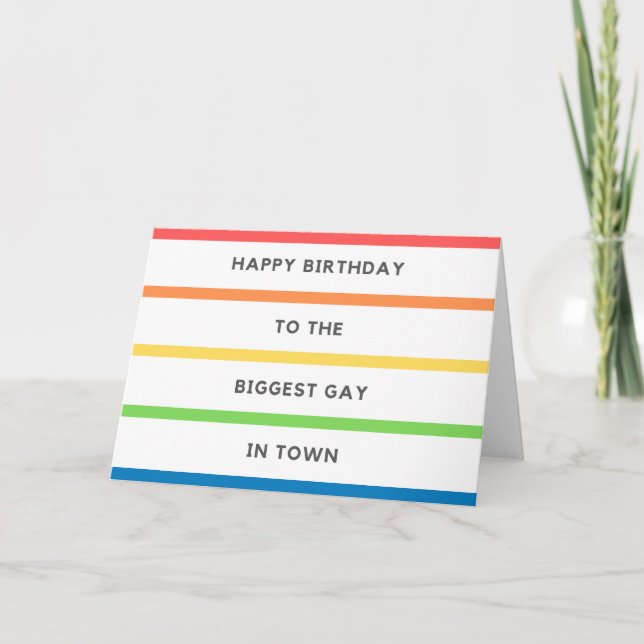 Tarjeta de cumpleaños LGBT - Gay (Anverso)