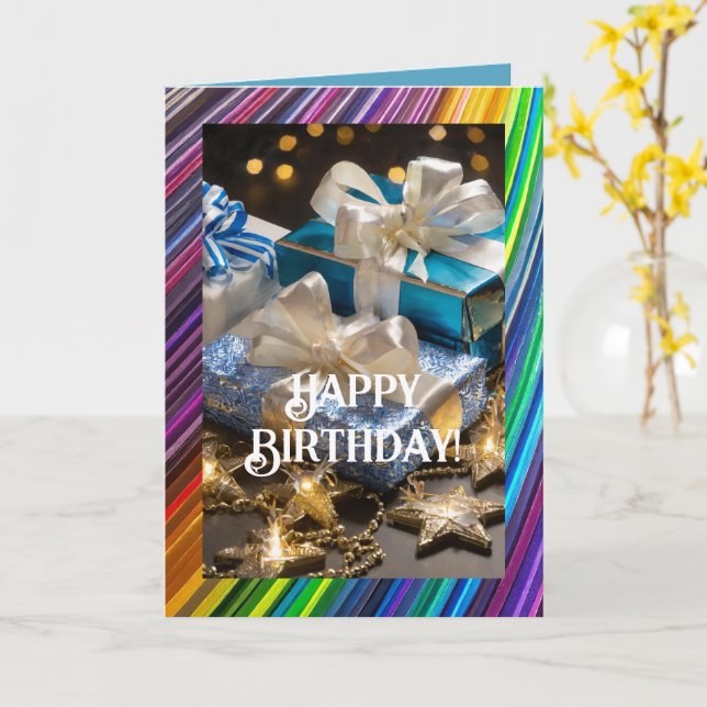 Tarjeta de cumpleaños LGBTQ, tarjeta de felicitaci (flor amarilla)