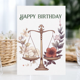 Tarjeta de cumpleaños Libra Zodiac