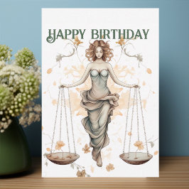 Tarjeta de cumpleaños Libra Zodiac