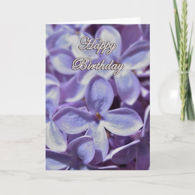 Tarjeta de cumpleaños Lilac (Anverso)