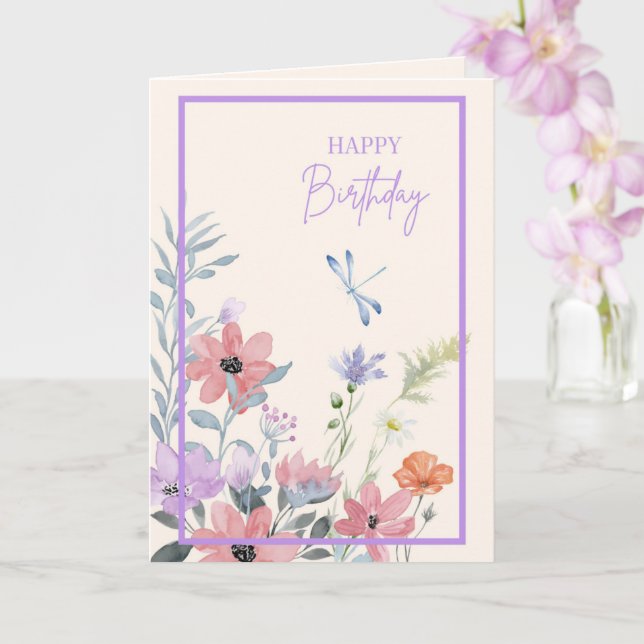 Tarjeta de cumpleaños Lilac Garden (Orquídea)