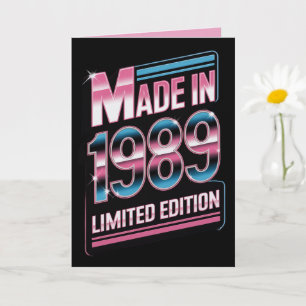 Tarjeta de cumpleaños limitada Retro Hecha en 1989