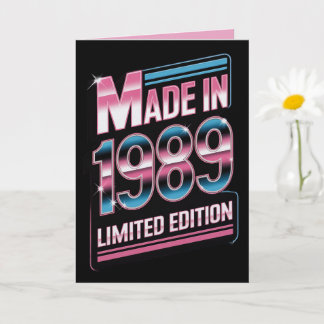 Tarjeta de cumpleaños limitada Retro Hecha en 1989