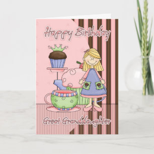 Tarjeta de cumpleaños linda de la bisnieta -