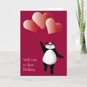 Tarjeta de cumpleaños linda de la panda