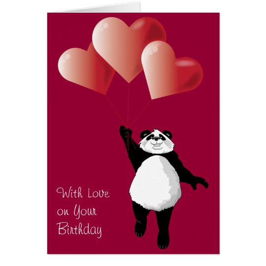 Tarjeta de cumpleaños linda de la panda