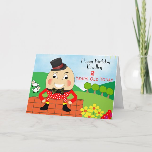 Tarjeta de cumpleaños linda de los niños de Humpty (Anverso)