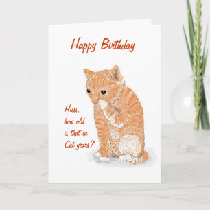 Tarjeta de cumpleaños linda del gatito