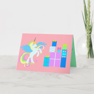 Tarjeta de cumpleaños linda del UNICORNIO para los