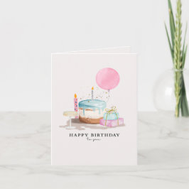 tarjeta de cumpleaños linda y minimalista.