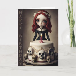 tarjeta de cumpleaños lindo gótico rock emo chica,