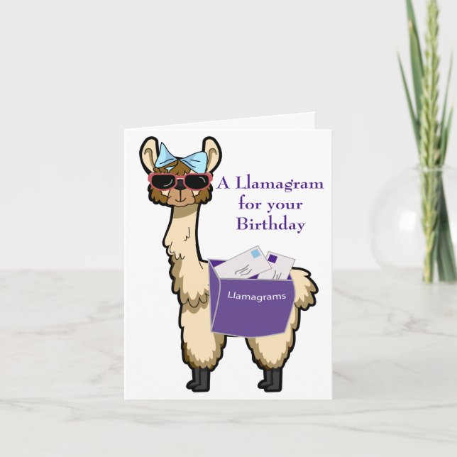 Tarjeta de cumpleaños Llamagram (Anverso)
