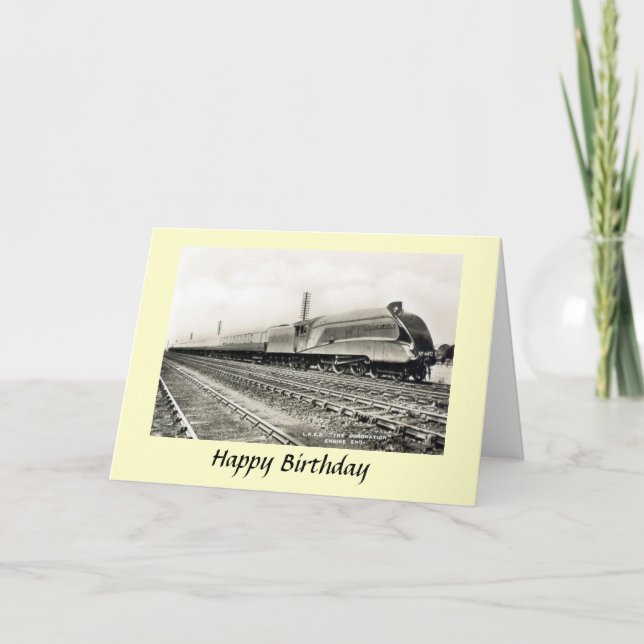 Tarjeta de Cumpleaños - LNER "The Coronation". (Anverso)