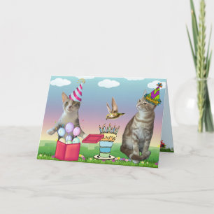 Tarjeta de cumpleaños loca de gato