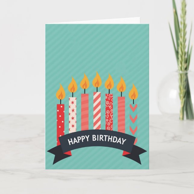 Tarjeta de cumpleaños Luces Alegres (Anverso)