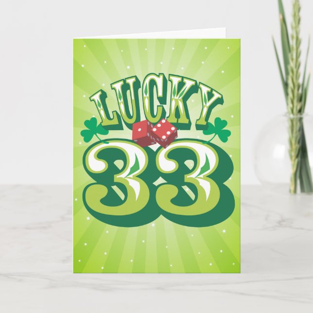 Tarjeta de cumpleaños Lucky 33 (Anverso)