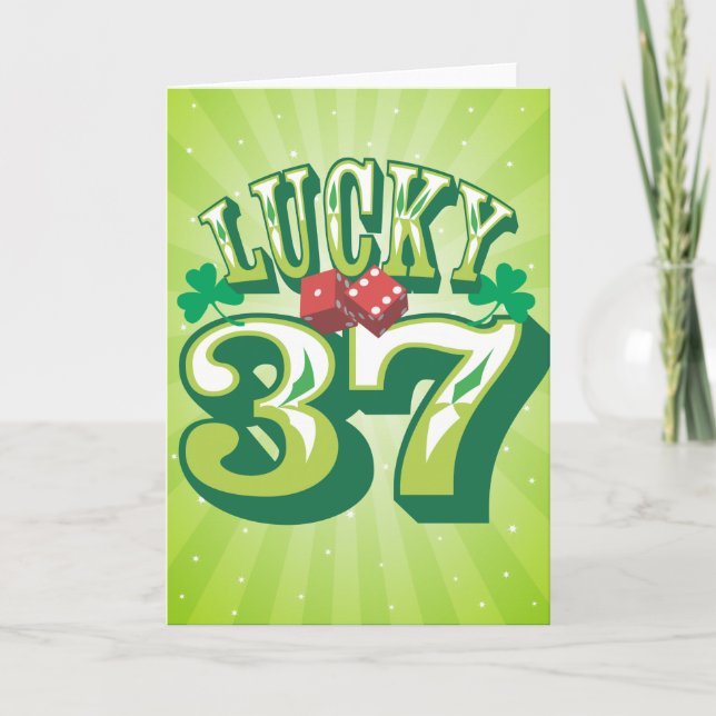 Tarjeta de cumpleaños Lucky 37 (Anverso)