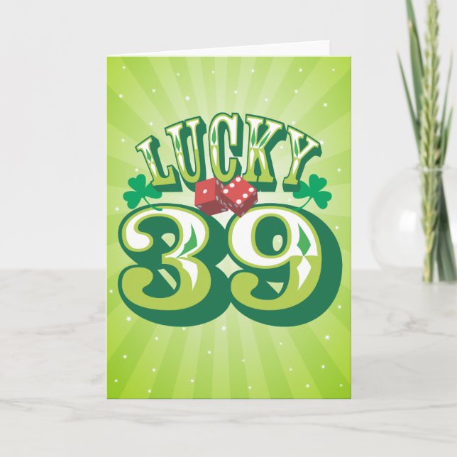 Tarjeta de cumpleaños Lucky 39 (Anverso)