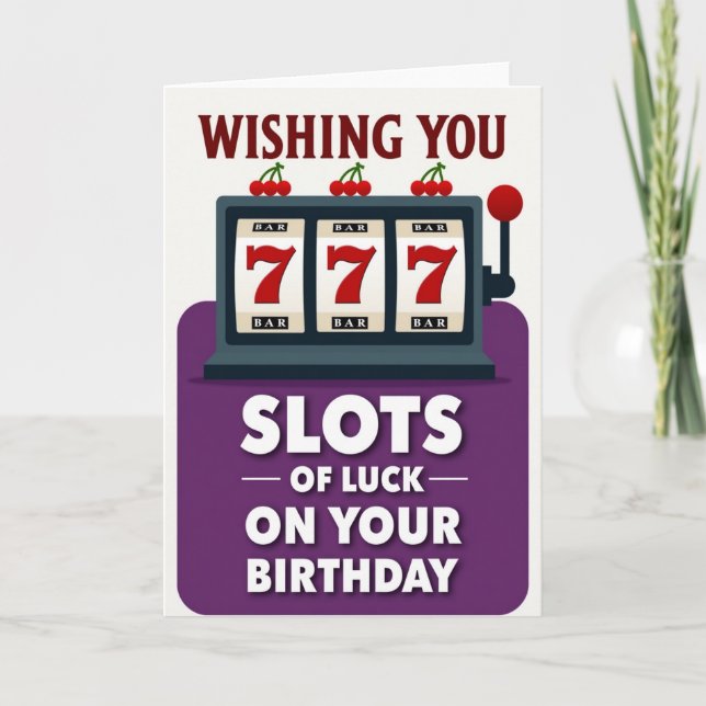 Tarjeta de cumpleaños Lucky Sevens (Anverso)
