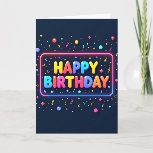 Tarjeta de cumpleaños luminosa (Anverso)