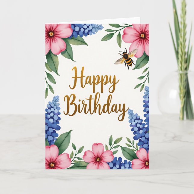 Tarjeta de cumpleaños luminosa con guión (Anverso)