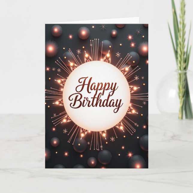 Tarjeta de cumpleaños luminosa y alegre (Anverso)
