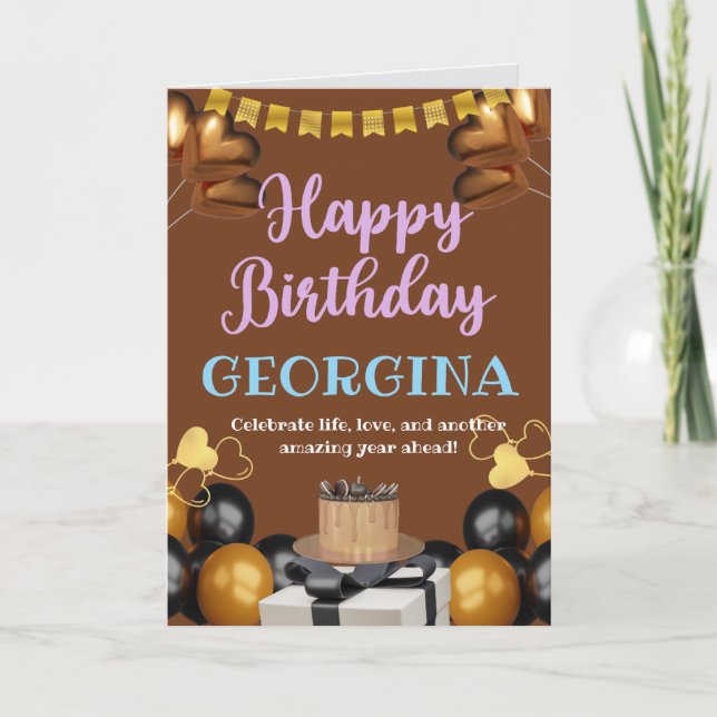 Tarjeta de cumpleaños luminosa y alegre (Anverso)