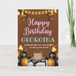 Tarjeta de cumpleaños luminosa y alegre