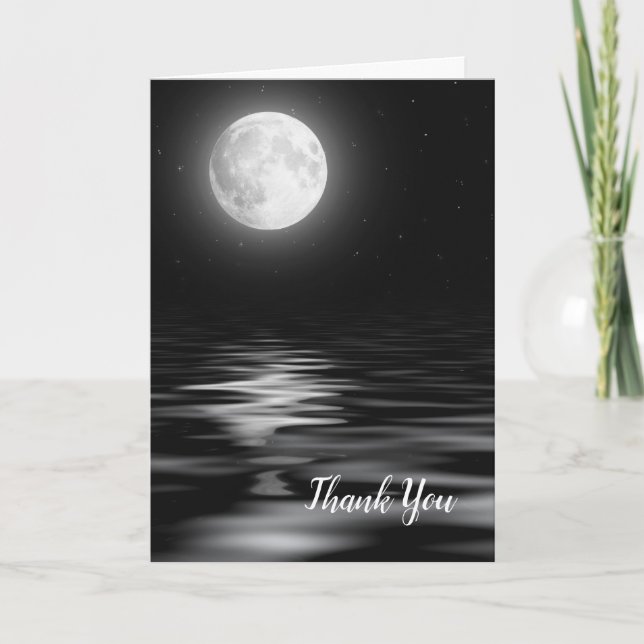 Tarjeta de cumpleaños Luna llena en el agua (Anverso)