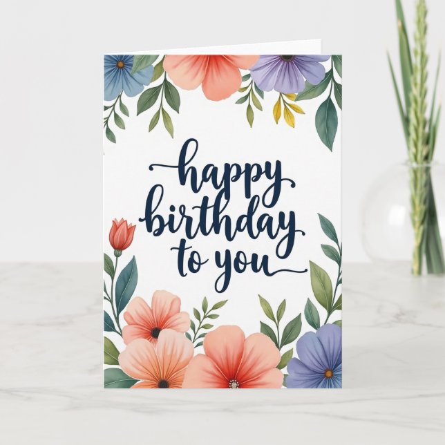 Tarjeta de cumpleaños Lush Blossom (Anverso)