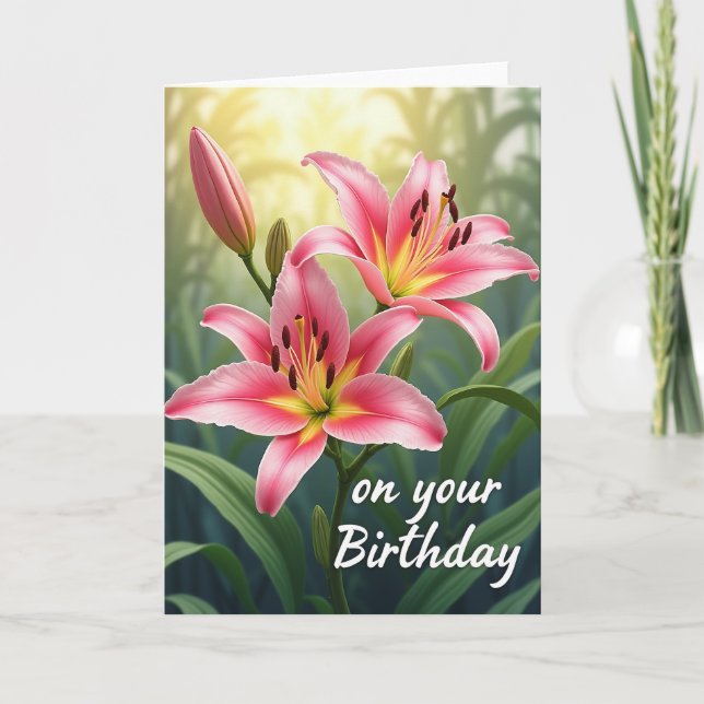 Tarjeta de cumpleaños Lush Petal (Anverso)