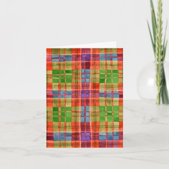 Tarjeta de Cumpleaños MAC RAE TARTAN (Anverso)