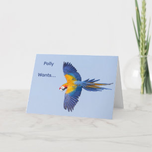 Tarjeta de cumpleaños Macaw Flying