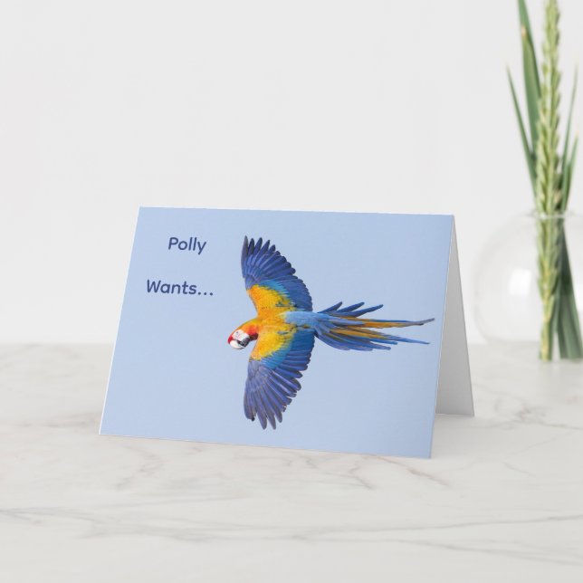 Tarjeta de cumpleaños Macaw Flying (Anverso)