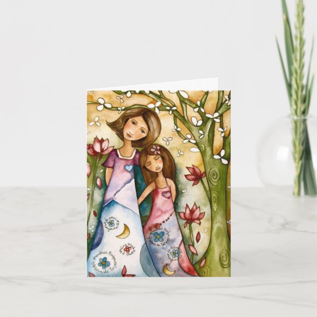 Tarjeta de cumpleaños - Madre e hija (Anverso)