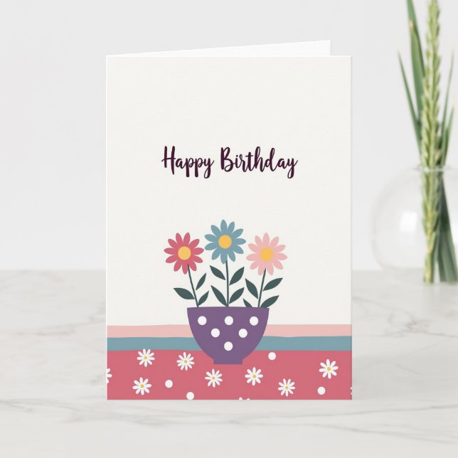 Tarjeta de cumpleaños Magenta Blossom (Anverso)