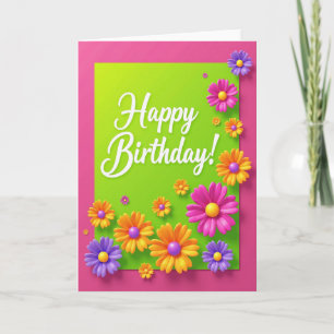 Tarjeta de cumpleaños magenta festiva