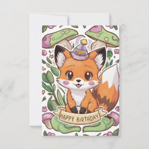 Tarjeta de cumpleaños Magic Colorful Fox