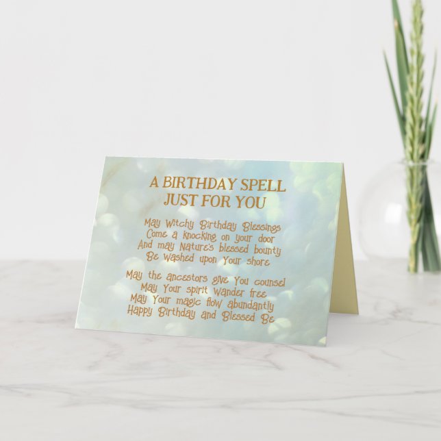Tarjeta de cumpleaños Magic Spell (Anverso)